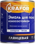 Эмаль Krafor ПФ-266, красно-коричневая 6кг (4)
