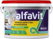Краска для стен и потолков Krafor ALFAVIT супербелая 6,5кг