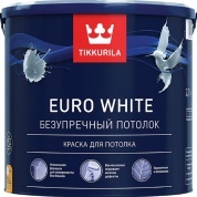 Краска TIKKURILA EURO WHITE для потолков белая 9л