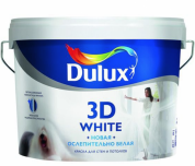 Краска DULUX 3D WHITE для потолка и стен на основе мрамора ослепительно белая матовая BW 5л
